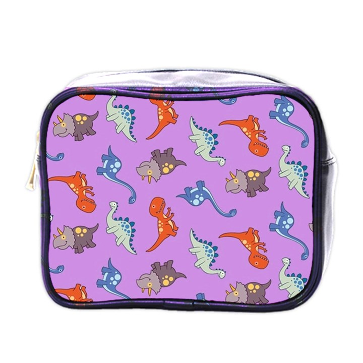 Dinosaurs - Violet Mini Toiletries Bag (One Side)