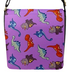 Dinosaurs - Violet Flap Closure Messenger Bag (s) by WensdaiAmbrose