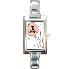 Ti Amo Lapin Rectangle Italian Charm Watch by alllovelyideas