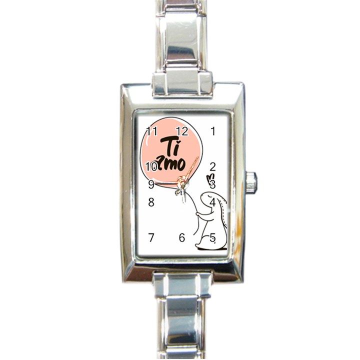 Ti Amo Lapin Rectangle Italian Charm Watch