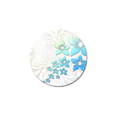 Flowers Background Leaf Leaves Blue Golf Ball Marker (4 Pack) by Mariart