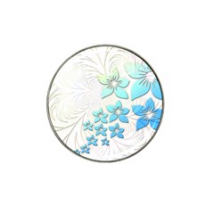 Flowers Background Leaf Leaves Blue Hat Clip Ball Marker by Mariart