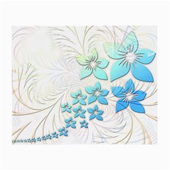 Flowers Background Leaf Leaves Blue Small Glasses Cloth by Mariart