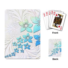 Flowers Background Leaf Leaves Blue Playing Cards Single Design