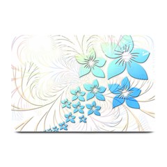 Flowers Background Leaf Leaves Blue Plate Mats by Mariart