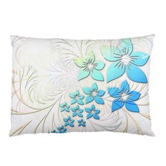 Flowers Background Leaf Leaves Blue Pillow Case by Mariart