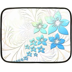 Flowers Background Leaf Leaves Blue Double Sided Fleece Blanket (mini)  by Mariart