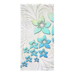 Flowers Background Leaf Leaves Blue Shower Curtain 36  X 72  (stall) 