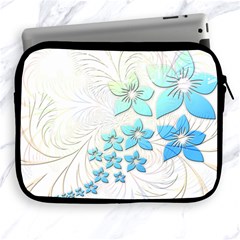 Flowers Background Leaf Leaves Blue Apple Ipad 2/3/4 Zipper Cases by Mariart