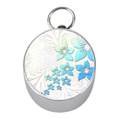 Flowers Background Leaf Leaves Blue Mini Silver Compasses by Mariart