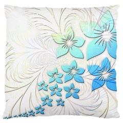 Flowers Background Leaf Leaves Blue Standard Flano Cushion Case (one Side) by Mariart