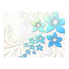 Flowers Background Leaf Leaves Blue Double Sided Flano Blanket (mini)  by Mariart