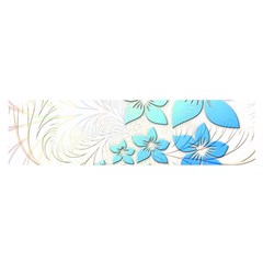 Flowers Background Leaf Leaves Blue Satin Scarf (oblong) by Mariart