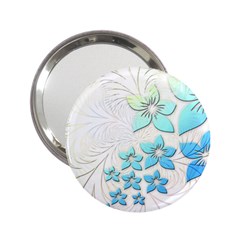 Flowers Background Leaf Leaves Blue 2 25  Handbag Mirrors by Mariart