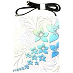 Flowers Background Leaf Leaves Blue Shoulder Sling Bag Front