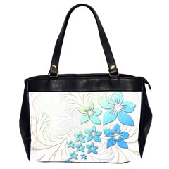 Flowers Background Leaf Leaves Blue Oversize Office Handbag (2 Sides) by Mariart