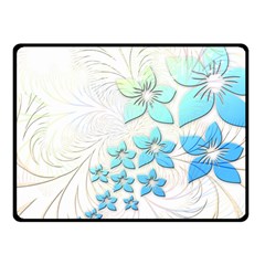 Flowers Background Leaf Leaves Blue Fleece Blanket (small) by Mariart