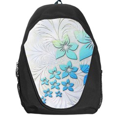 Flowers Background Leaf Leaves Blue Backpack Bag by Mariart