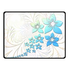 Flowers Background Leaf Leaves Blue Double Sided Fleece Blanket (small)  by Mariart