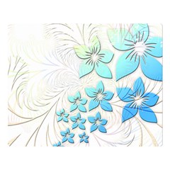 Flowers Background Leaf Leaves Blue Double Sided Flano Blanket (large)  by Mariart