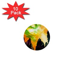 Forest Trees Nature Wood Green 1  Mini Buttons (10 Pack)  by Pakrebo