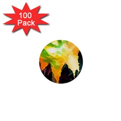 Forest Trees Nature Wood Green 1  Mini Buttons (100 Pack)  by Pakrebo