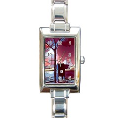 Post Office Mail Mailbox Night Rectangle Italian Charm Watch by Pakrebo