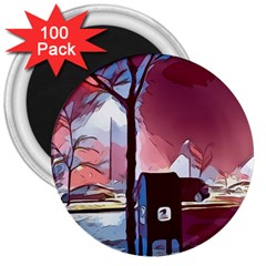 Post Office Mail Mailbox Night 3  Magnets (100 Pack) by Pakrebo