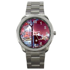 Post Office Mail Mailbox Night Sport Metal Watch by Pakrebo