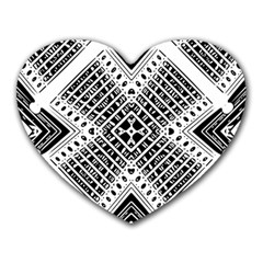 Pattern Tile Repeating Geometric Heart Mousepads by Pakrebo