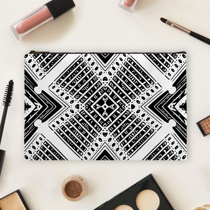 Pattern Tile Repeating Geometric Cosmetic Bag (Large)