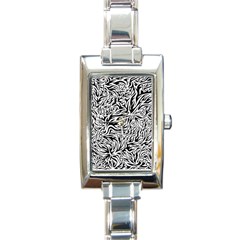 Flames Fire Pattern Digital Art Rectangle Italian Charm Watch by Pakrebo