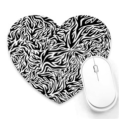 Flames Fire Pattern Digital Art Heart Mousepads by Pakrebo