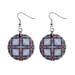 Pattern Cross Geometric Shape Mini Button Earrings Front