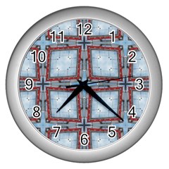 Pattern Cross Geometric Shape Wall Clock (silver) by Pakrebo