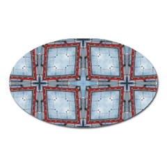 Pattern Cross Geometric Shape Oval Magnet