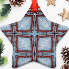 Pattern Cross Geometric Shape Star Ornament (two Sides) by Pakrebo