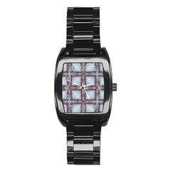 Pattern Cross Geometric Shape Stainless Steel Barrel Watch by Pakrebo