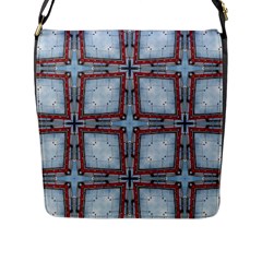 Pattern Cross Geometric Shape Flap Closure Messenger Bag (l) by Pakrebo