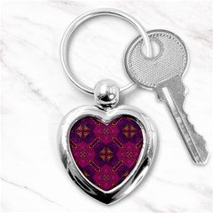 Backdrop Background Cloth Colorful Key Chains (heart)  by Pakrebo