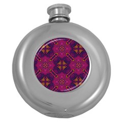 Backdrop Background Cloth Colorful Round Hip Flask (5 Oz) by Pakrebo