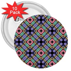 Pattern Wallpaper Background 3  Buttons (10 Pack)  by Pakrebo