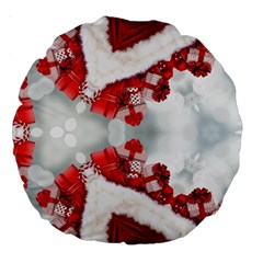 Christmas Background Tile Gifts Large 18  Premium Round Cushions