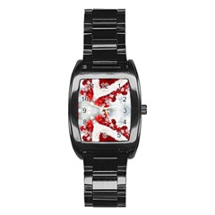 Christmas Background Tile Gifts Stainless Steel Barrel Watch by Pakrebo