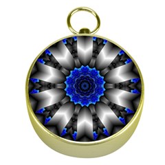 Kaleidoscope Abstract Round Gold Compasses by Pakrebo