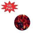 Red Lillies Bloom Flower Plant 1  Mini Buttons (100 pack)  Front