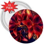 Red Lillies Bloom Flower Plant 3  Buttons (10 pack)  Front