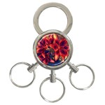 Red Lillies Bloom Flower Plant 3-Ring Key Chains Front