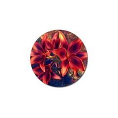 Red Lillies Bloom Flower Plant Golf Ball Marker (10 pack)