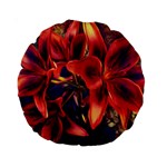 Red Lillies Bloom Flower Plant Standard 15  Premium Round Cushions Back